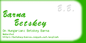 barna betskey business card